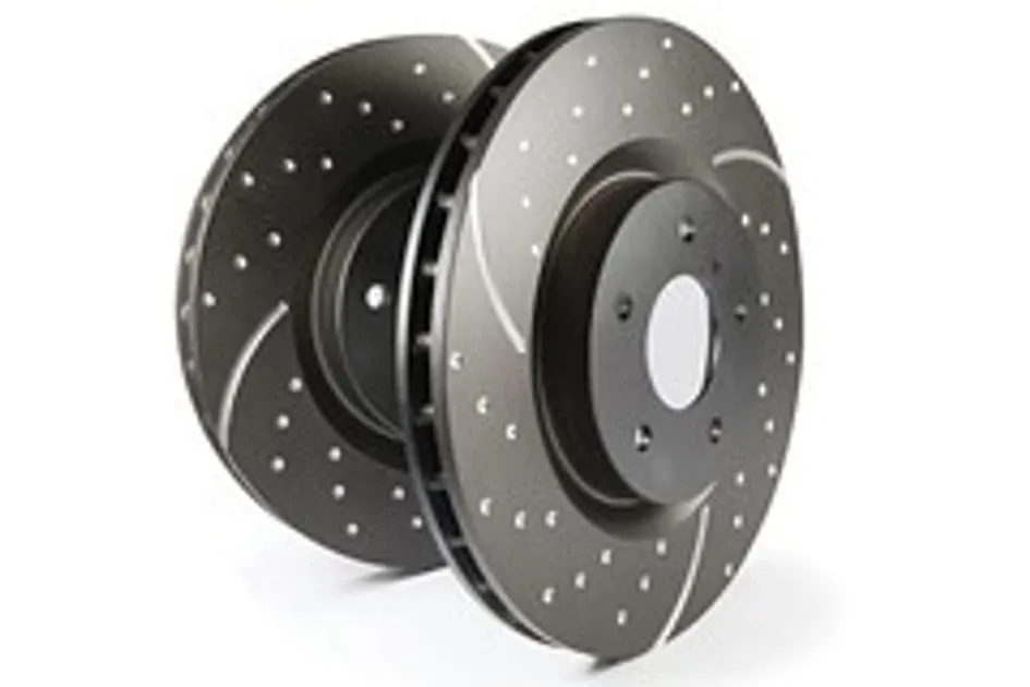 EBC GD Sport Slot & Drilled Front Rotors For 2014-2015 Audi TTS Quattro 2.0L Turbo